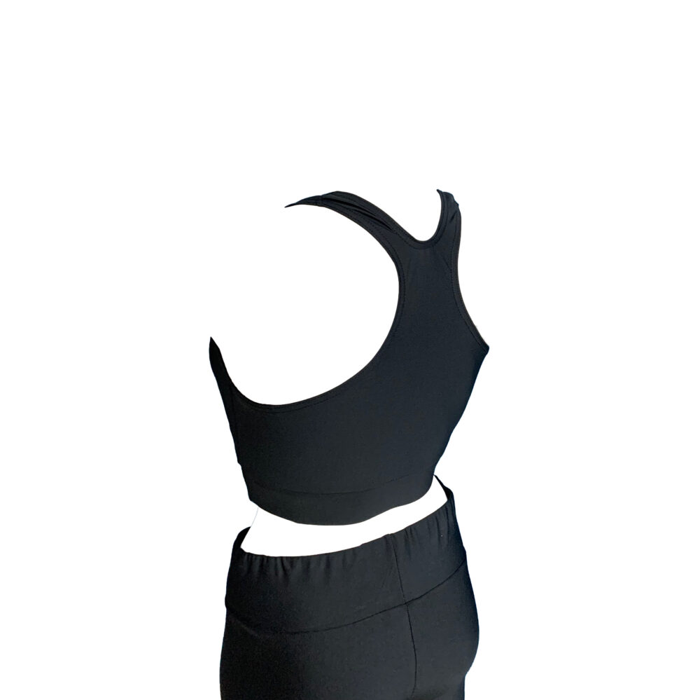 Αθλητικό crop top λύκρα μαύρο